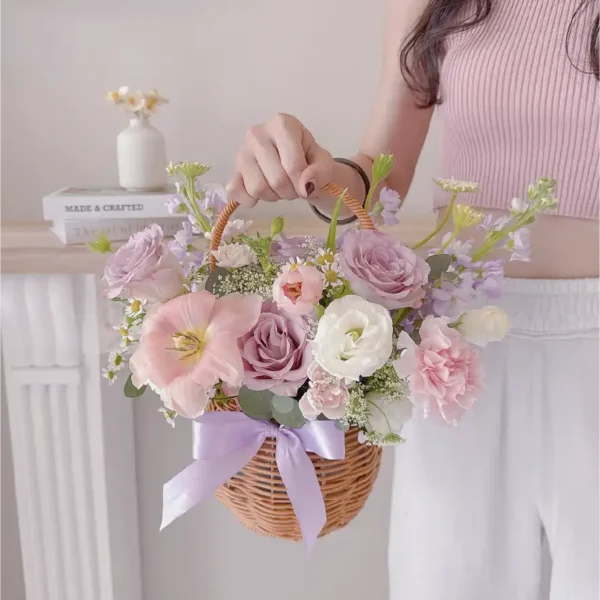Lavender Grace Flower Basket