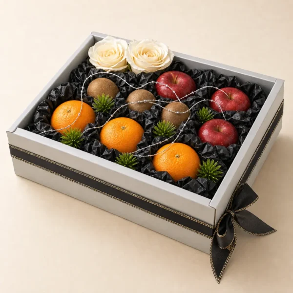 Silver lining box fruit basket